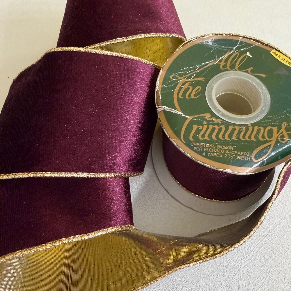 Elegant Burgundy and Gold Holiday Ribbon by The Trimmings